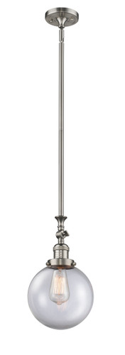 Beacon - 1 Light - 8 inch - Brushed Satin Nickel - Stem Hung - Mini Pendant (206-SN-G202-8)