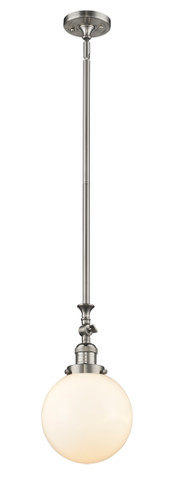 Beacon - 1 Light - 8 inch - Brushed Satin Nickel - Stem Hung - Mini Pendant (206-SN-G201-8)