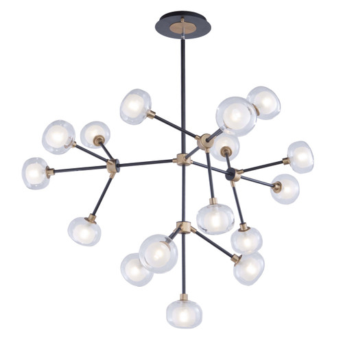 Grappolo 16 Light Matte Black & Vintage Gold Chandelier (AC7006BG)