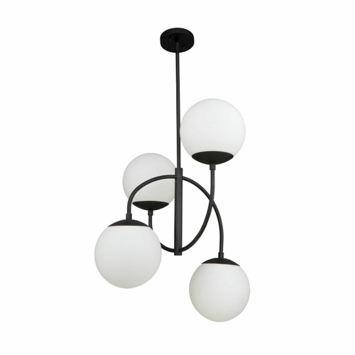 Moonglow 4 Light Matte Black Chandelier (SC13224BK)