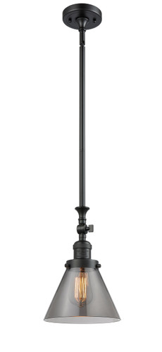 Cone - 1 Light - 8 inch - Matte Black - Stem Hung - Mini Pendant (206-BK-G43)