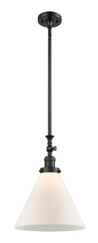 Cone - 1 Light - 12 inch - Matte Black - Stem Hung - Mini Pendant (206-BK-G41-L-LED)