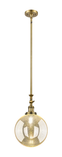 Beacon - 1 Light - 10 inch - Brushed Brass - Stem Hung - Mini Pendant (206-BB-G208-10)