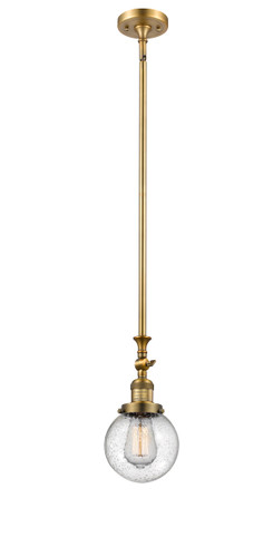 Beacon - 1 Light - 6 inch - Brushed Brass - Stem Hung - Mini Pendant (206-BB-G204-6-LED)