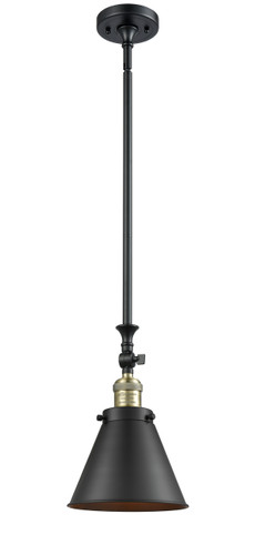 Appalachian - 1 Light - 8 inch - Black Antique Brass - Stem Hung - Mini Pendant (206-BAB-M13-BK-LED)