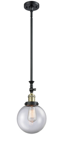 Beacon - 1 Light - 8 inch - Black Antique Brass - Stem Hung - Mini Pendant (206-BAB-G202-8-LED)