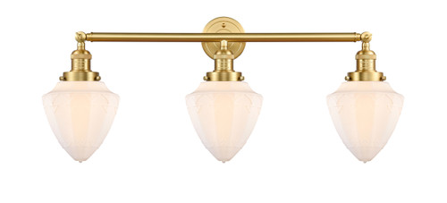 Bullet - 3 Light - 34 inch - Satin Gold - Bath Vanity Light (205-SG-G661-7)