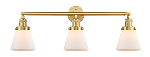 Cone - 3 Light - 30 inch - Satin Gold - Bath Vanity Light (205-SG-G61-LED)