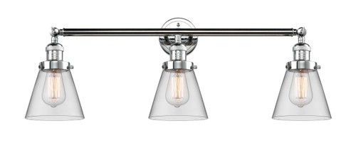 Cone - 3 Light - 30 inch - Polished Chrome - Bath Vanity Light (205-PC-G62-LED)