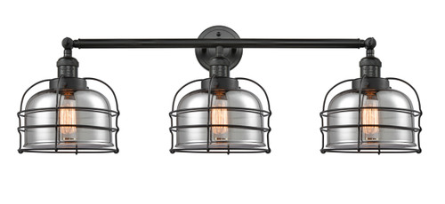 Bell Cage - 3 Light - 34 inch - Matte Black - Bath Vanity Light (205-BK-G73-CE)