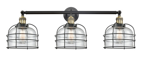 Bell Cage - 3 Light - 34 inch - Black Antique Brass - Bath Vanity Light (205-BAB-G74-CE-LED)