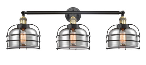 Bell Cage - 3 Light - 34 inch - Black Antique Brass - Bath Vanity Light (205-BAB-G73-CE)