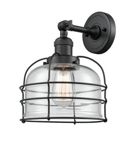 Bell Cage - 1 Light - 9 inch - Matte Black - Sconce (203-BK-G72-CE-LED)