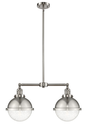 Hampden - 2 Light - 18 inch - Brushed Satin Nickel - Stem Hung - Island Light (209-SN-HFS-84-SN)