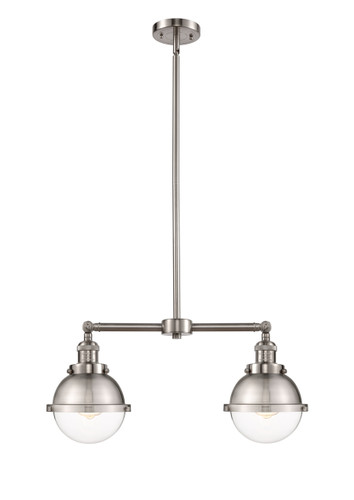 Hampden - 2 Light - 18 inch - Brushed Satin Nickel - Stem Hung - Island Light (209-SN-HFS-62-SN-LED)