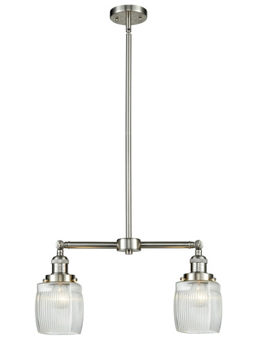 Colton - 2 Light - 22 inch - Brushed Satin Nickel - Stem Hung - Island Light (209-SN-G302-LED)