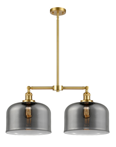 Bell - 2 Light - 21 inch - Satin Gold - Stem Hung - Island Light (209-SG-G73-L-LED)