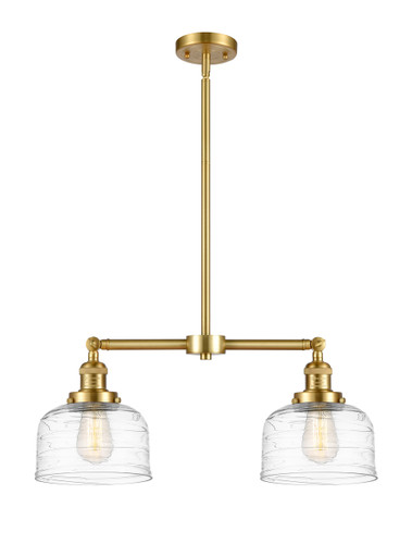 Bell - 2 Light - 21 inch - Satin Gold - Stem Hung - Island Light (209-SG-G713-LED)