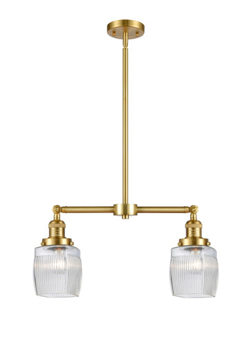 Colton - 2 Light - 22 inch - Satin Gold - Stem Hung - Island Light (209-SG-G302-LED)