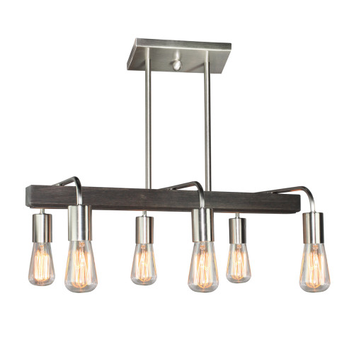 Lynwood 6 Light Brushed Nickel Island Light (AC10456BN)