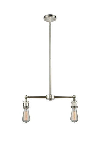 Bare Bulb - 2 Light - 8 inch - Polished Nickel - Stem Hung - Island Light (209-PN)