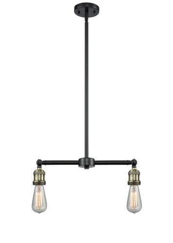 Bare Bulb - 2 Light - 20 inch - Black Antique Brass - Stem Hung - Island Light (209-BAB)