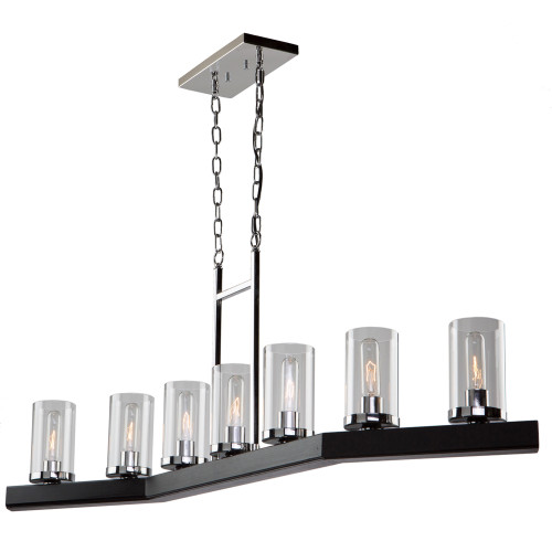 Canyon Creek 7 Light Dark Wood And Chrome Island Light (AC10847DC)