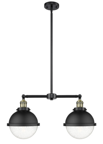 Hampden - 2 Light - 18 inch - Black Antique Brass - Stem Hung - Island Light (209-BAB-HFS-84-BK-LED)