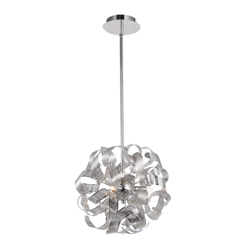 Bel Air 3 Light Chrome Mesh Leaves Pendant (AC626CH)