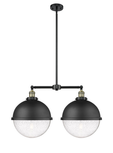 Hampden - 2 Light - 18 inch - Black Antique Brass - Stem Hung - Island Light (209-BAB-HFS-124-BK)