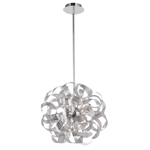 Bel Air 12 Light Chrome Mesh Leaves Chandelier (AC621CH)