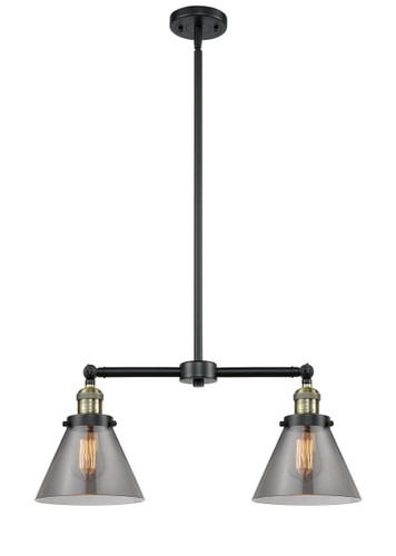 Cone - 2 Light - 21 inch - Black Antique Brass - Stem Hung - Island Light (209-BAB-G43-LED)