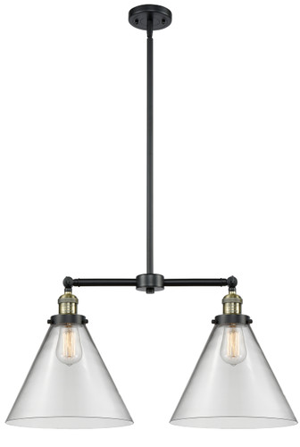 Cone - 2 Light - 21 inch - Black Antique Brass - Stem Hung - Island Light (209-BAB-G42-L)