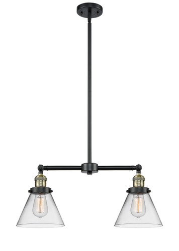 Cone - 2 Light - 21 inch - Black Antique Brass - Stem Hung - Island Light (209-BAB-G42)