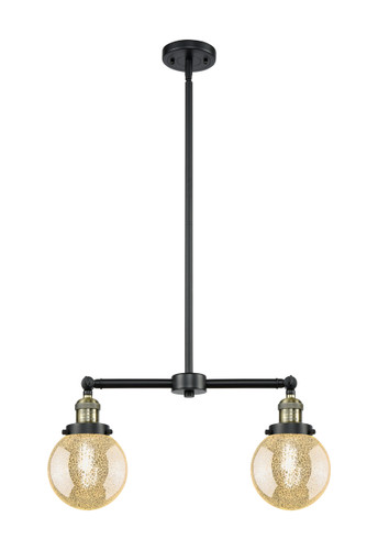 Beacon - 2 Light - 23 inch - Black Antique Brass - Stem Hung - Island Light (209-BAB-G208-6)