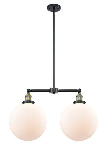 Beacon - 2 Light - 27 inch - Black Antique Brass - Stem Hung - Island Light (209-BAB-G201-12-LED)