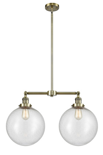 Beacon - 2 Light - 27 inch - Antique Brass - Stem Hung - Island Light (209-AB-G204-12)