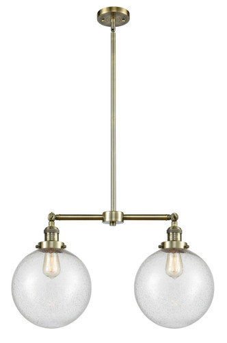 Beacon - 2 Light - 25 inch - Antique Brass - Stem Hung - Island Light (209-AB-G204-10-LED)