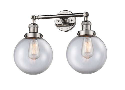 Beacon - 2 Light - 19 inch - Polished Nickel - Bath Vanity Light (208-PN-G202-8-LED)