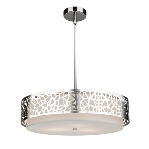 Bayview 3 Light Chrome & White Pendant (AC11063CH)