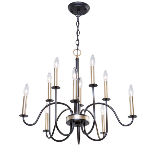 Braemar 10 Light Vintage Brass Chandelier (AC11328VB)