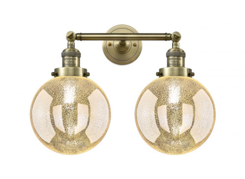 Beacon - 2 Light - 19 inch - Antique Brass - Bath Vanity Light (208-AB-G208-8)