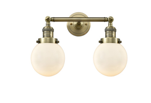 Beacon - 2 Light - 17 inch - Antique Brass - Bath Vanity Light (208-AB-G201-6-LED)