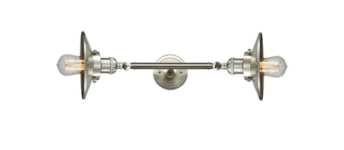 Railroad - 2 Light - 8 inch - Brushed Satin Nickel - Bath Vanity Light (208L-SN-M2-LED)
