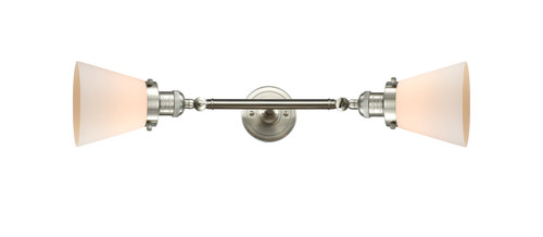 Cone - 2 Light - 6 inch - Brushed Satin Nickel - Bath Vanity Light (208L-SN-G61)