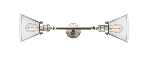 Cone - 2 Light - 8 inch - Brushed Satin Nickel - Bath Vanity Light (208L-SN-G42-LED)
