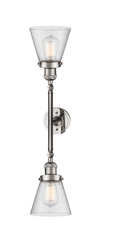 Cone - 2 Light - 6 inch - Polished Nickel - Bath Vanity Light (208L-PN-G64)