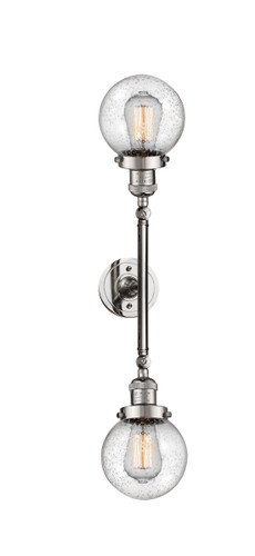 Beacon - 2 Light - 6 inch - Polished Nickel - Bath Vanity Light (208L-PN-G204-6-LED)