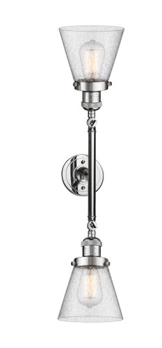 Cone - 2 Light - 6 inch - Polished Chrome - Bath Vanity Light (208L-PC-G64)