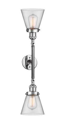 Cone - 2 Light - 6 inch - Polished Chrome - Bath Vanity Light (208L-PC-G62)